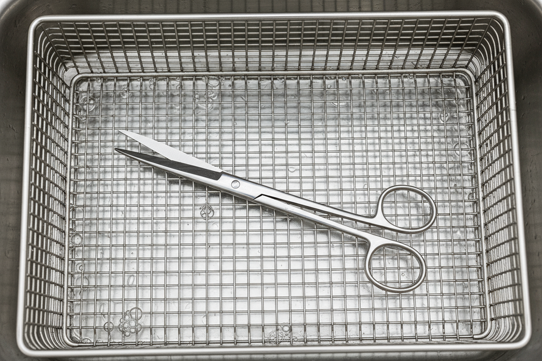 just leave one pair of scissors in the basket